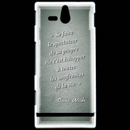 Coque Sony Xperia U Spectateur Vert Citation Oscar Wilde