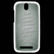 Coque HTC One SV Spectateur Vert Citation Oscar Wilde