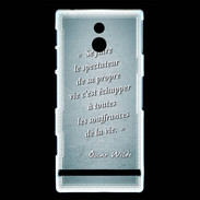 Coque Sony Xperia P Spectateur Turquoise Citation Oscar Wilde