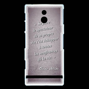 Coque Sony Xperia P Spectateur Violet Citation Oscar Wilde