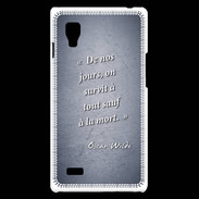 Coque LG Optimus L9 Survie mort Bleu Citation Oscar Wilde