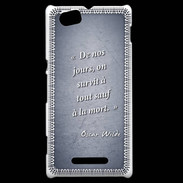 Coque Sony Xperia M Survie mort Bleu Citation Oscar Wilde