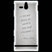 Coque Sony Xperia U Survie mort Gris Citation Oscar Wilde