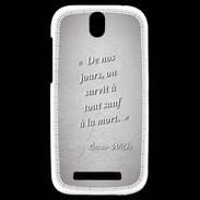 Coque HTC One SV Survie mort Gris Citation Oscar Wilde