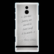 Coque Sony Xperia P Survie mort Gris Citation Oscar Wilde