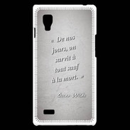 Coque LG Optimus L9 Survie mort Gris Citation Oscar Wilde