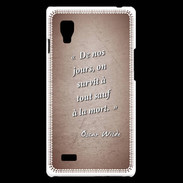 Coque LG Optimus L9 Survie mort Rouge Citation Oscar Wilde