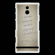 Coque Sony Xperia P Survie mort Sepia Citation Oscar Wilde