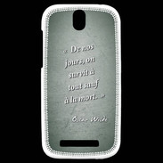 Coque HTC One SV Survie mort Vert Citation Oscar Wilde