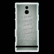 Coque Sony Xperia P Survie mort Vert Citation Oscar Wilde