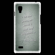 Coque LG Optimus L9 Survie mort Vert Citation Oscar Wilde