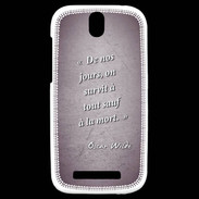 Coque HTC One SV Survie mort Violet Citation Oscar Wilde