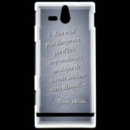 Coque Sony Xperia U Trop moderne Bleu Citation Oscar Wilde
