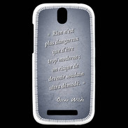 Coque HTC One SV Trop moderne Bleu Citation Oscar Wilde