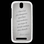 Coque HTC One SV Trop moderne Gris Citation Oscar Wilde