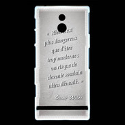 Coque Sony Xperia P Trop moderne Gris Citation Oscar Wilde