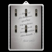 Porte clés Trop moderne Gris Citation Oscar Wilde