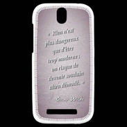 Coque HTC One SV Trop moderne Rose Citation Oscar Wilde