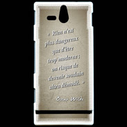 Coque Sony Xperia U Trop moderne Sepia Citation Oscar Wilde