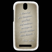 Coque HTC One SV Trop moderne Sepia Citation Oscar Wilde