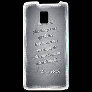 Coque LG P990 Trop moderne Noir Citation Oscar Wilde