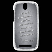 Coque HTC One SV Trop moderne Noir Citation Oscar Wilde