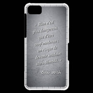 Coque Blackberry Z10 Trop moderne Noir Citation Oscar Wilde