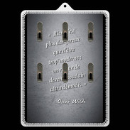Porte clés Trop moderne Noir Citation Oscar Wilde
