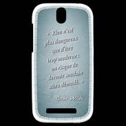 Coque HTC One SV Trop moderne Turquoise Citation Oscar Wilde