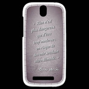 Coque HTC One SV Trop moderne Violet Citation Oscar Wilde