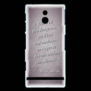 Coque Sony Xperia P Trop moderne Violet Citation Oscar Wilde