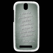 Coque HTC One SV Trop moderne Vert Citation Oscar Wilde