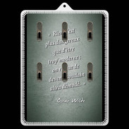 Porte clés Trop moderne Vert Citation Oscar Wilde