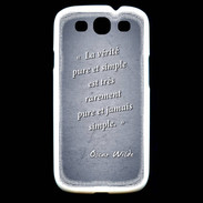 Coque Samsung Galaxy S3 Vérité pure Bleu Citation Oscar Wilde