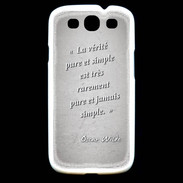 Coque Samsung Galaxy S3 Vérité pure Gris Citation Oscar Wilde