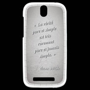 Coque HTC One SV Vérité pure Gris Citation Oscar Wilde
