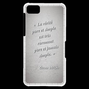 Coque Blackberry Z10 Vérité pure Gris Citation Oscar Wilde