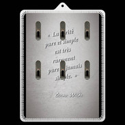 Porte clés Vérité pure Gris Citation Oscar Wilde