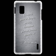 Coque LG Optimus G Vérité pure Noir Citation Oscar Wilde