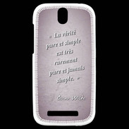 Coque HTC One SV Vérité pure Rose Citation Oscar Wilde
