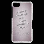 Coque Blackberry Z10 Vérité pure Rose Citation Oscar Wilde