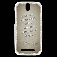 Coque HTC One SV Vérité pure Sepia Citation Oscar Wilde