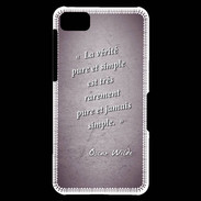 Coque Blackberry Z10 Vérité pure Violet Citation Oscar Wilde