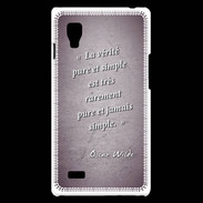 Coque LG Optimus L9 Vérité pure Violet Citation Oscar Wilde