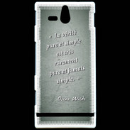 Coque Sony Xperia U Vérité pure Vert Citation Oscar Wilde