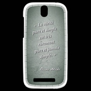 Coque HTC One SV Vérité pure Vert Citation Oscar Wilde
