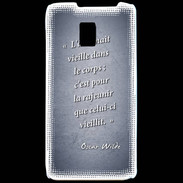 Coque LG P990 Ame nait Bleu Citation Oscar Wilde
