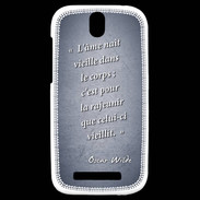 Coque HTC One SV Ame nait Bleu Citation Oscar Wilde