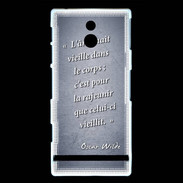 Coque Sony Xperia P Ame nait Bleu Citation Oscar Wilde