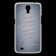 Coque Samsung Galaxy Mega Ame nait Bleu Citation Oscar Wilde